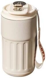 Inspired Finds 15.22fl Oz Smart Display Thermos Bottle Stainless Steel Vacuum Thermal Mug white