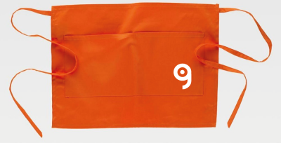 Grembiule corto francese in cotone, tasca centrale, 50x35 cm Personalizzate o neutre Workteam