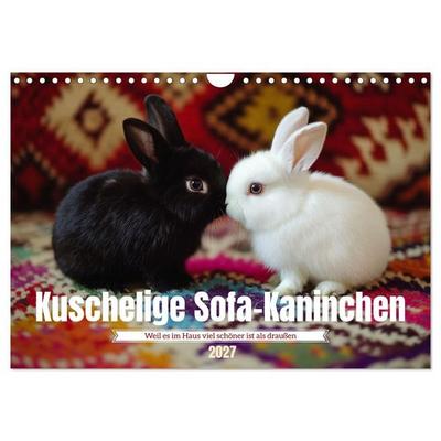 Kuschelige Sofa-Kaninchen (Wandkalender 2027 DIN A4 quer), CALVENDO Monatskalender