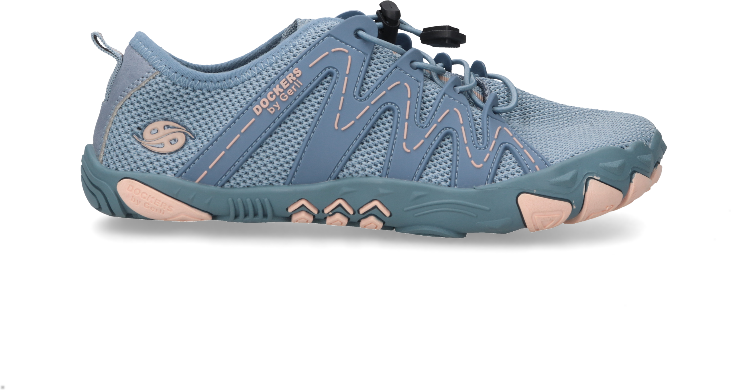Barfußschuh DOCKERS BY GERLI, Damen, Gr. 40, Textil, blau (blau, rosa), Synthetik, Textil, Schuhe Barfußschuh, Sneaker, Slipper, Freizeitschuh mit bequemen Vorfußbereich