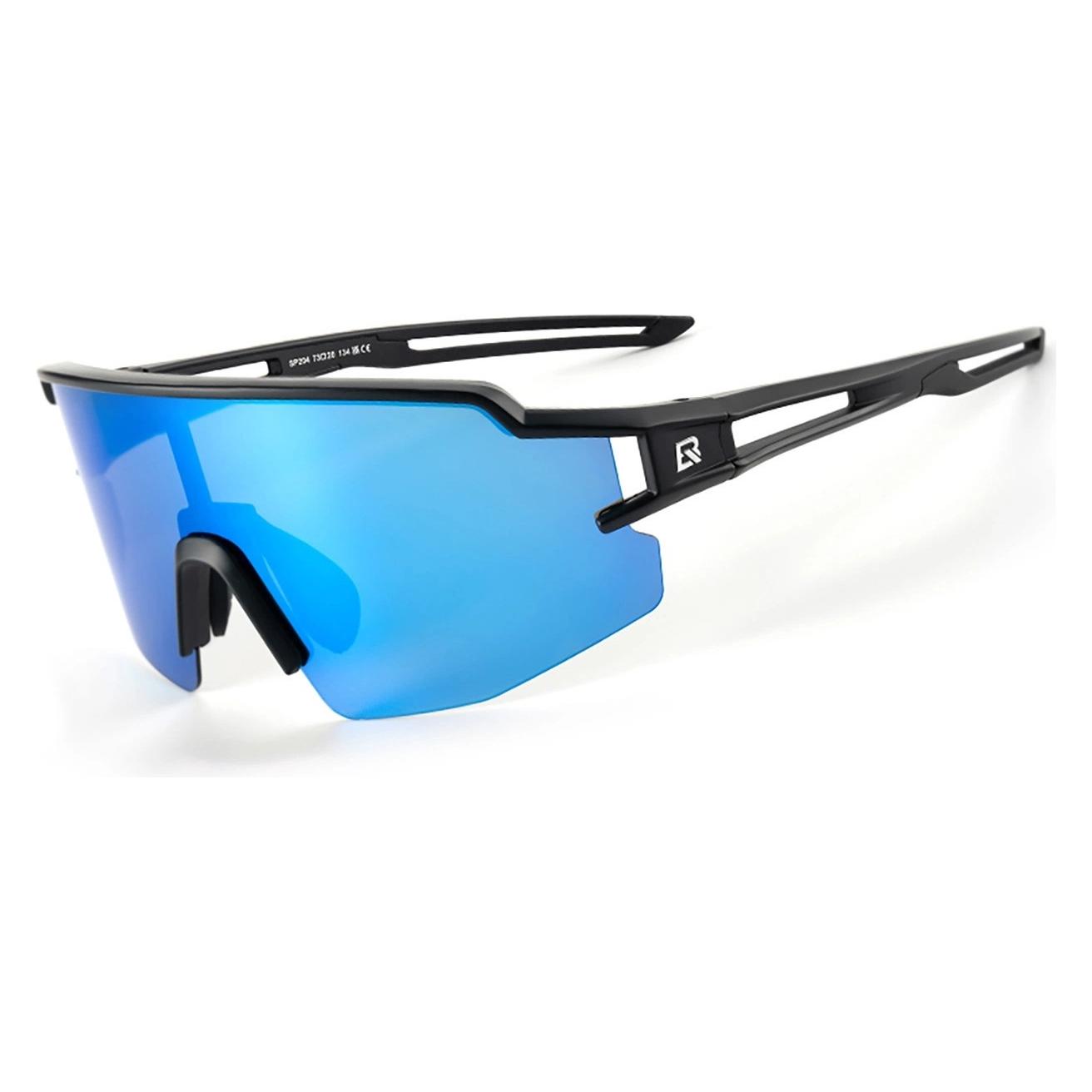 Rockbros Polarized Cycling Glasses with UV Protection and Corrective Insert Blue Lenses - Black (Schwarz, Blau) (5907769373305)