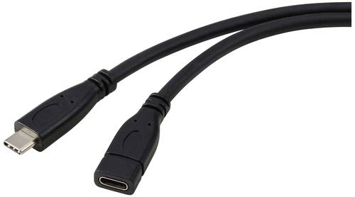 Renkforce USB-Kabel USB 3.2 Gen1 USB-C Stecker, USB-C Buchse 1.00m Schwarz RF-5720414