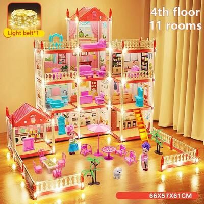 Uplift Essentials 3D DIY Dream Princess Castle Children's Musical Assembly Villa 11 rooms led
