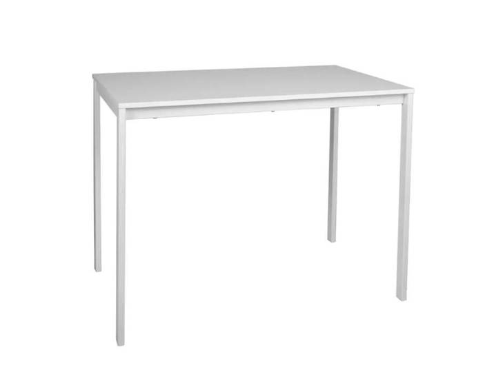 Table à Manger - Meubles&Design - Table rectangulaire avec plateau blanc et pieds blancs - AMEL