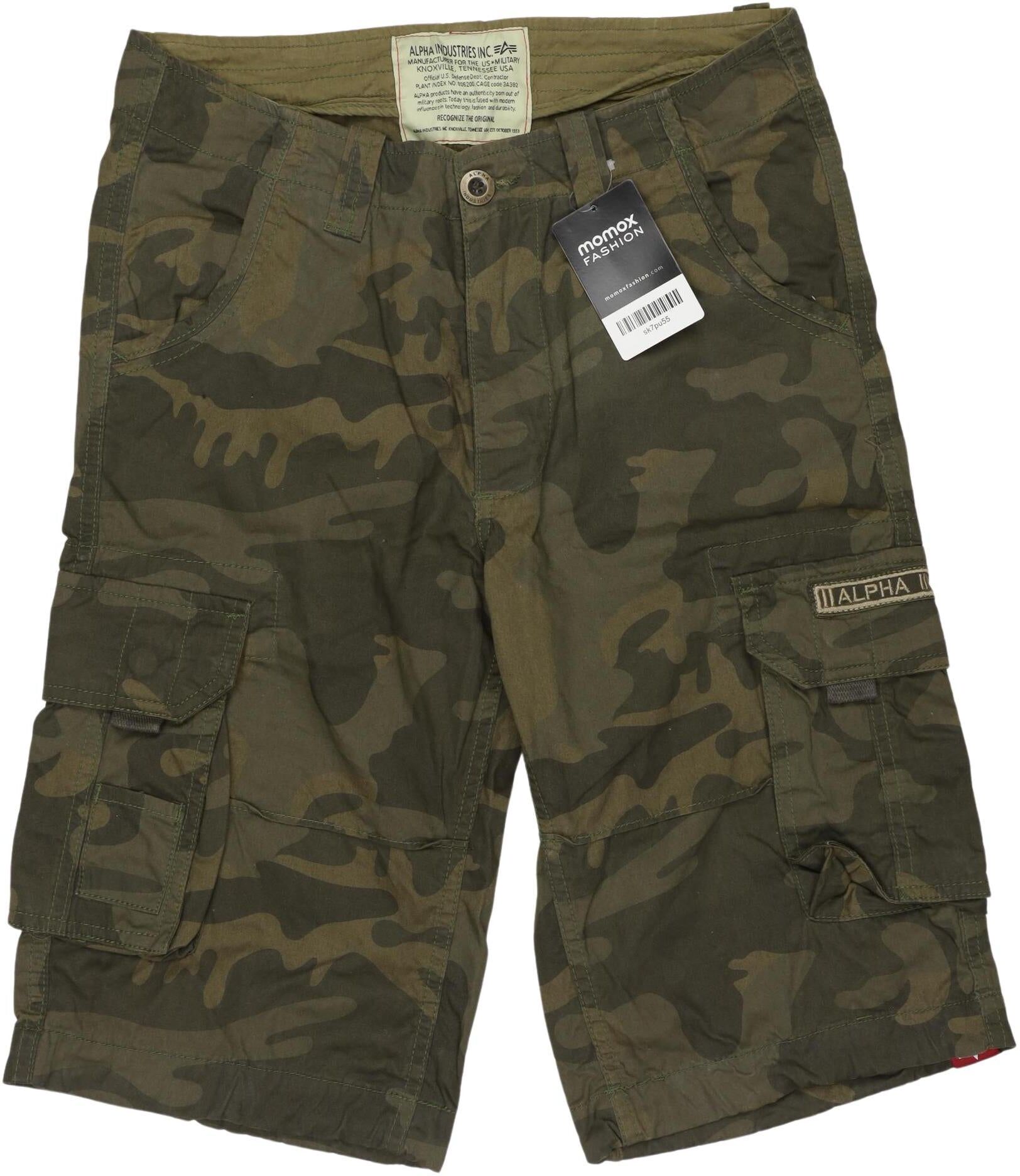 Alpha industries Herren Shorts, Grün, Gr. W29, Baumwolle - Second Hand