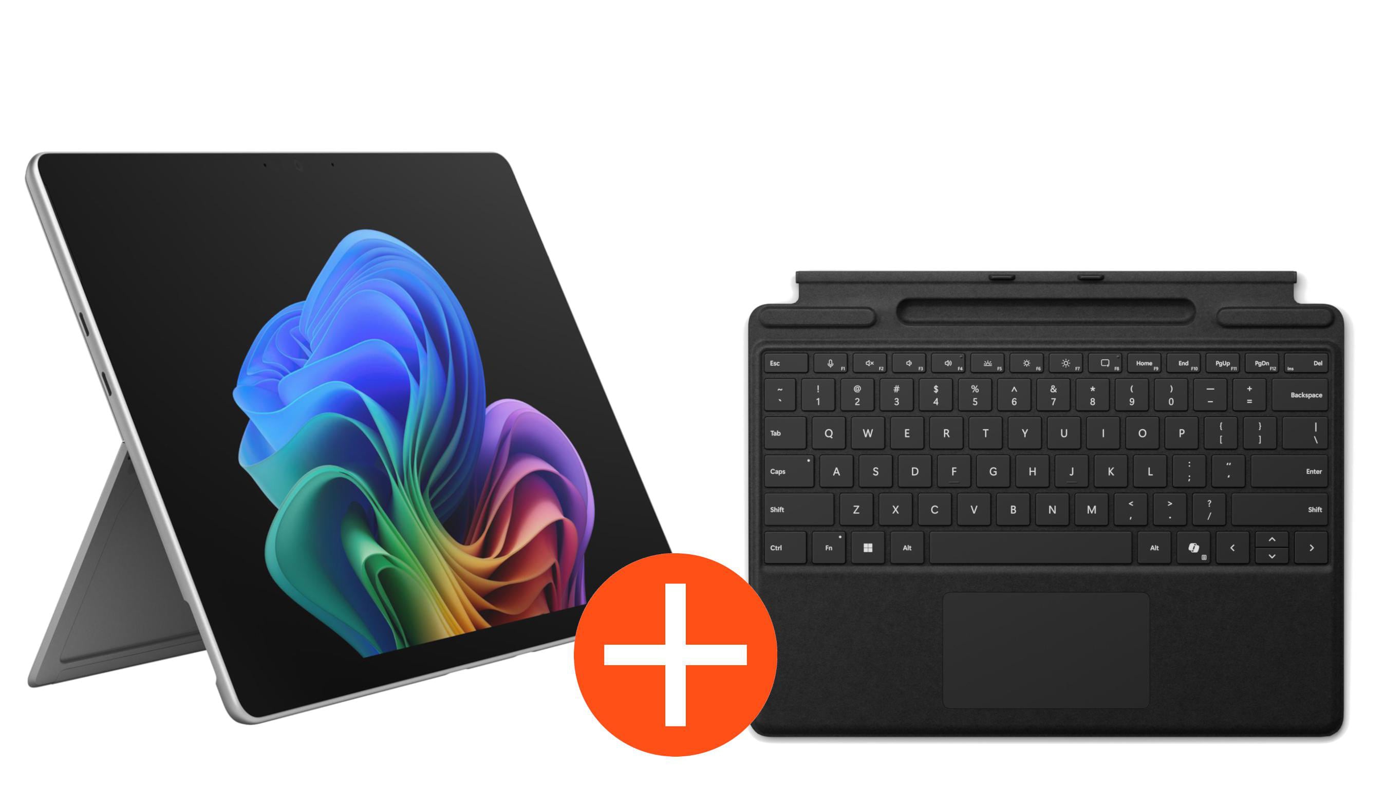 Microsoft Surface Pro 13" (12. Edition) Touch Platin Snapdragon X2 Plus 16GB/256GB SSD Win11 EP2-66388 inkl. MS Pro Keyboard mit Stiftaufbewahrung schwarz EP2-66388+8XA-00172