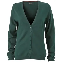 Damen V-Neck Cardigan "JN660" - XS - forest-green