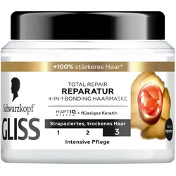 2x Gliss, Haarmaske, 4-in-1 Bonding Haarmaske Total Repair Reparatur 400ml (400 ml)