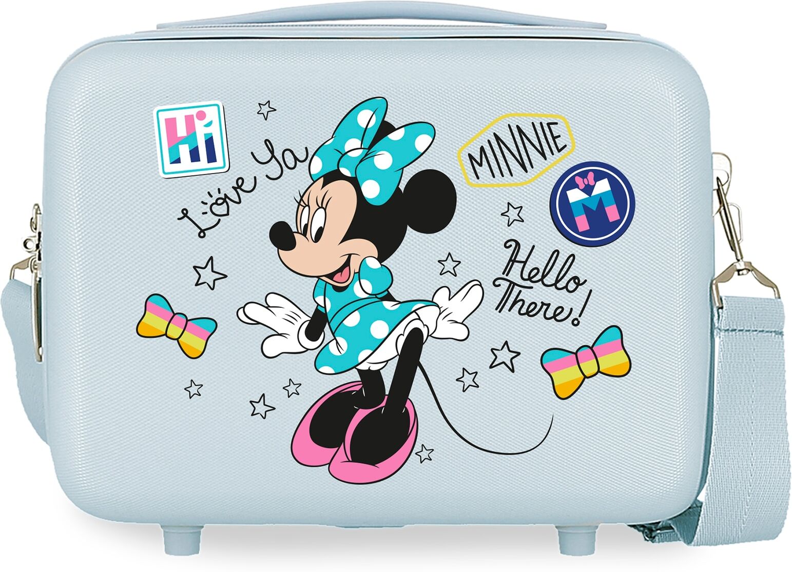 Disney Neceser infantil ABS Enjoy Minnie Hi Love con capacidad de 9L. Azul claro