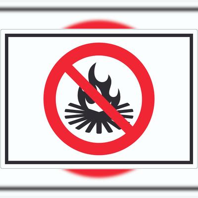 HB-Druck Lagerfeuer verboten Symbol Aufkleber A8 (52x74mm)