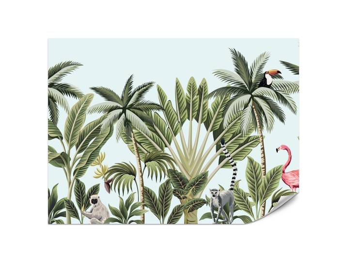 FOTOTAPETE für Schlafzimmer Exotische Tiere Dschungel Flamingo 200x140