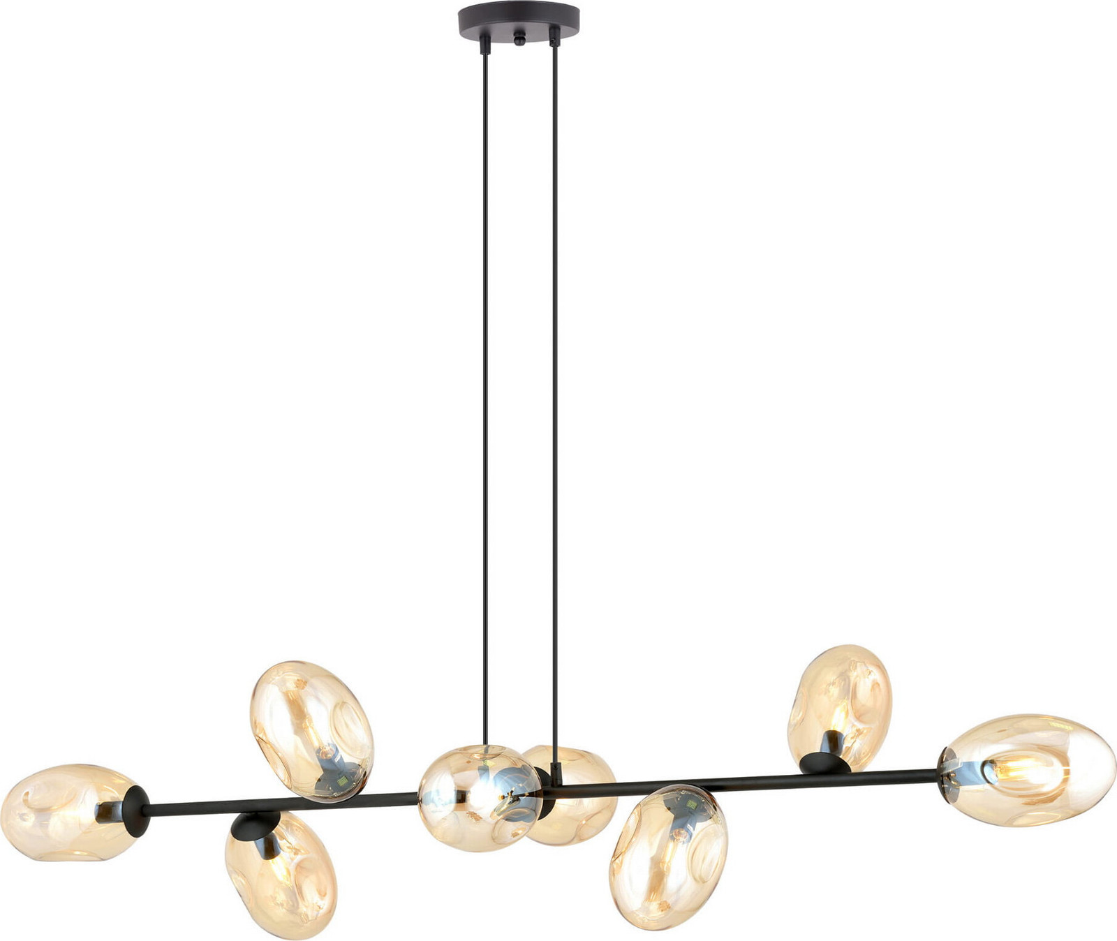 Emibig Pandora Hanglamp met 8 honingkleurige lampenkappen, model 1264/8, 8xE14 10W