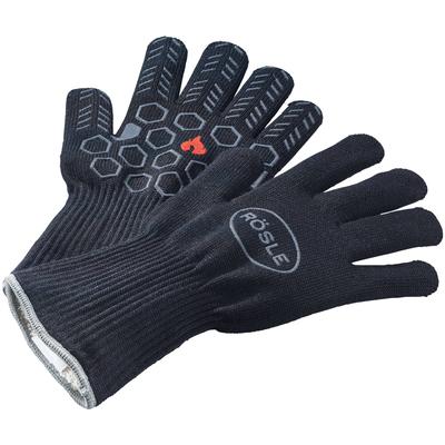 Grillhandschuhe RÖSLE "Premium, 25240", schwarz (schwarz, weiß), Topflappen, atmungsaktiv, temperaturbeständig bis 350C, Baumwoll-Innenfutter