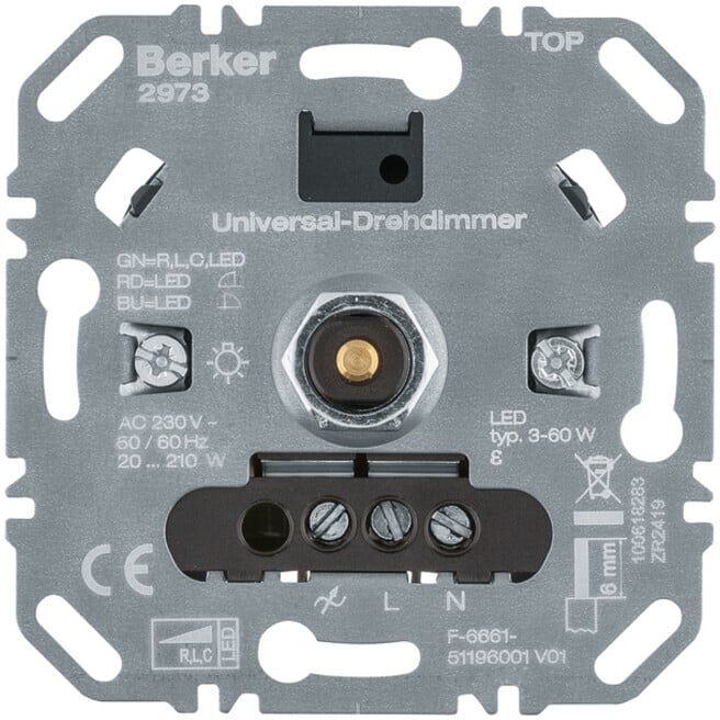 Berker Uni-Drehdimmer (R, L, C, LED) Lichtsteuerung 2973)