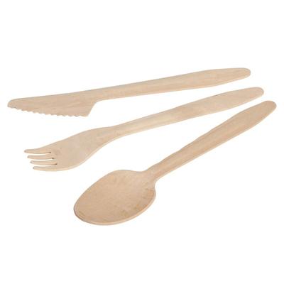 BIOZOYG 3x 100 Stück Einwegbesteck Set, 16,5cm Holzbesteck, robust und kompostierbar, ideal für Partys und Catering, inklusive Messer, Gabel, Löffel