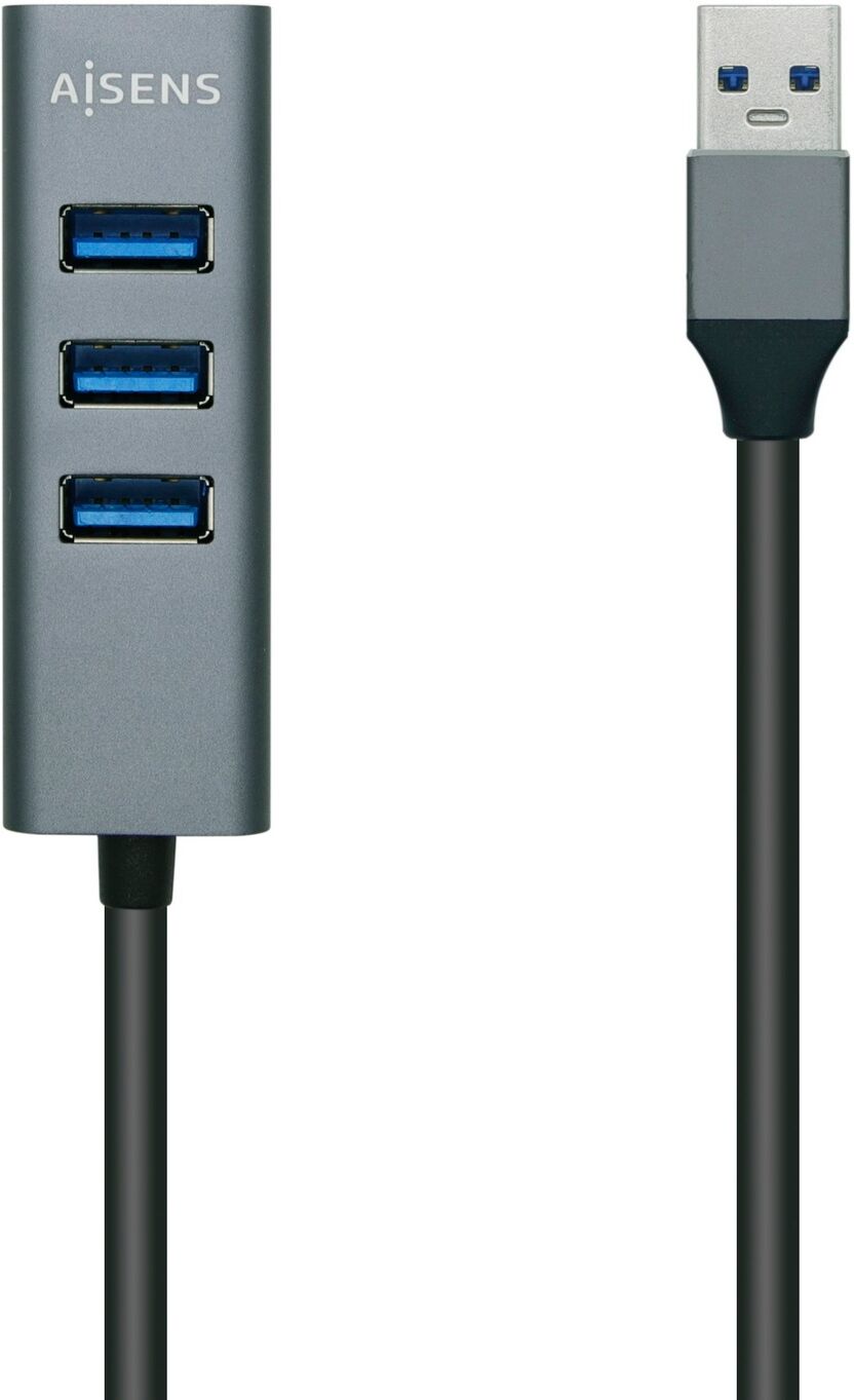 Hub USB 3.0 Aluminio (Gris) - AISENS