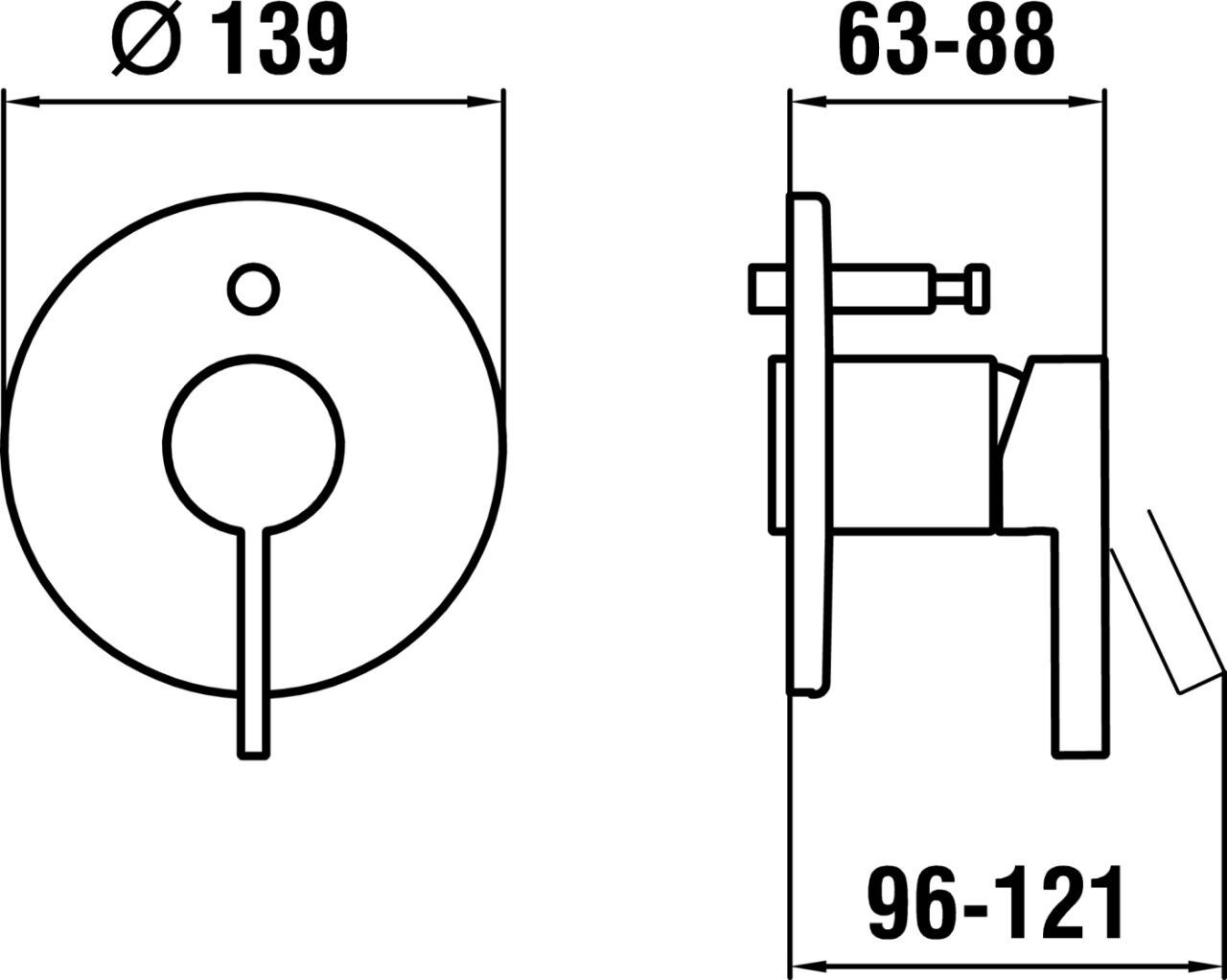 LAUFEN Einhebel-Wannenmischer Unterputz Kartell LAUFEN Rohrunterbrecher ohne Zubehör chrom H3213360040101