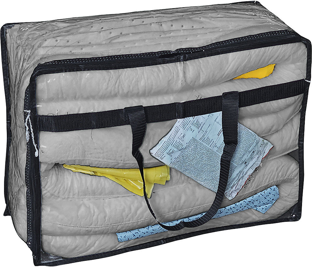 Leckage-Notfallset mit Einweg-Abdichtmatte, Tasche, Abdichtmatte, Vliese, Bindung 50 l, Ausführung universal, grau eurokraft basic