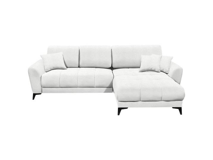 Carryhome Ecksofa, Weiss, Kunststoff, L-Form, einmalig seitenverkehrt montierbar, 281x189 cm, Schlafen auf Sitzhöhe, Rücken echt, Wohnzimmer, Sofas & Couches, Wohnlandschaften, Ecksofas