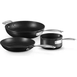 Le Creuset Aluminium-Antihaft Pfannen-Set 24/26 cm, Milchtopf, Pfannenset + Topfset, Schwarz, Grau