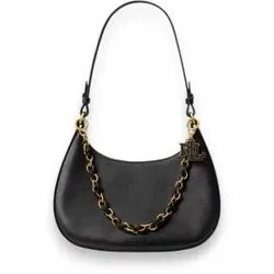 Lauren Ralph Lauren für Damen. 431P11747002 Mittelgroße Marcy Schultertasche aus Leder in Schwarz (OSFA), Lässig