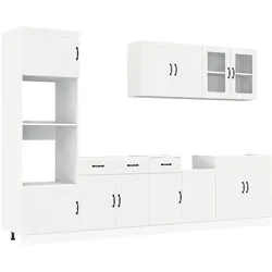 vidaXL 7-tlg. Küchenschrank-Set Kalmar Weiß Holzwerkstoff