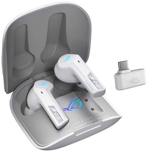 Asus ROG Cetra True Wireless Speednova In Ear Kopfhörer Bluetooth Stereo Weiß Noise Cancelling Ladecase Gaming