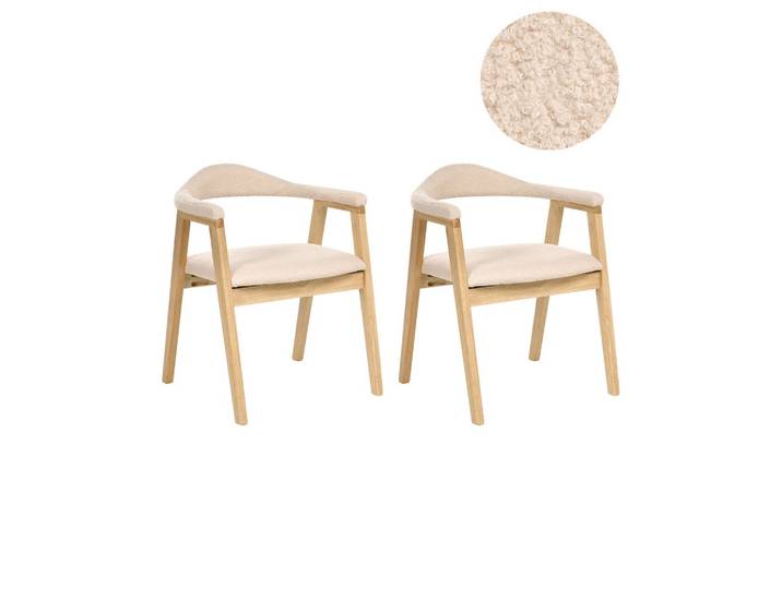 ESSZIMMERSTUHL 2er Set Holz Hellbraun Oneco