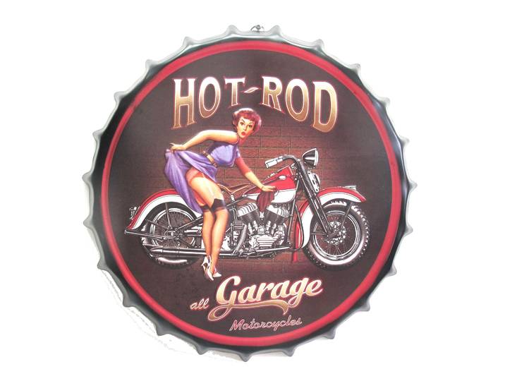 Plaque publicitaire de style Capsule avec l'inscription Hot-Rod