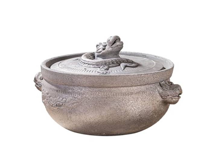 Chinesischer Tontopf, Japanischer Donabe-Keramik-Eintopf Hitzebeständiges Rundes Suppentopf mit Deckel für Zuhause, Restaurant(6L)