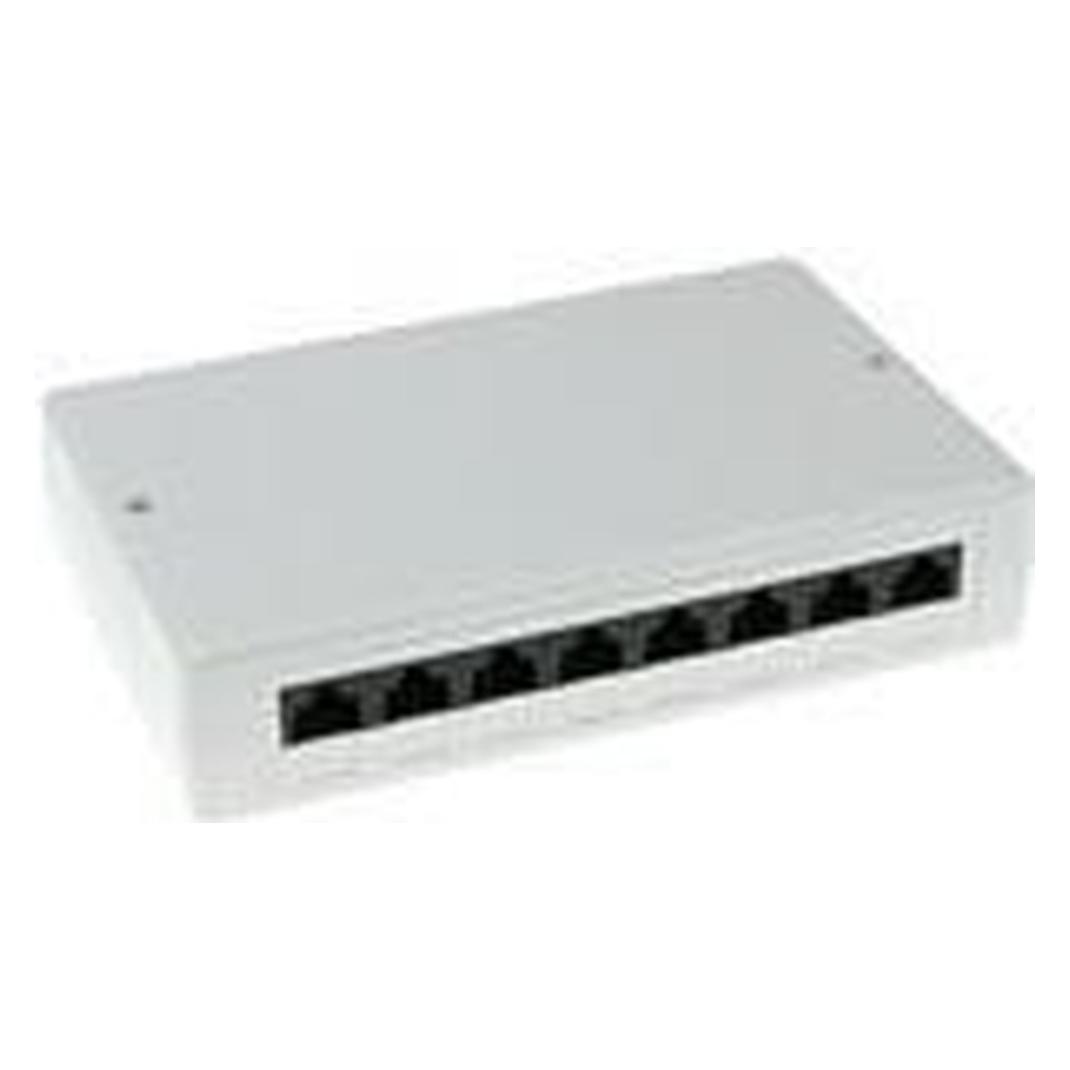 ACT Surface mounted box unshielded 8 ports CAT5E. Type: CAT5E Mountbox c5e 8 prt unshielded (FA5000)