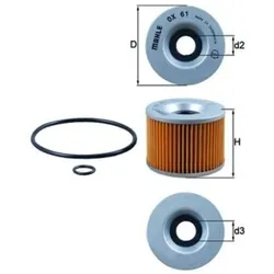 Ölfilter MAHLE OX 61D für Triumph Kawasaki Yamaha Benelli Daytona Legend Zephyr