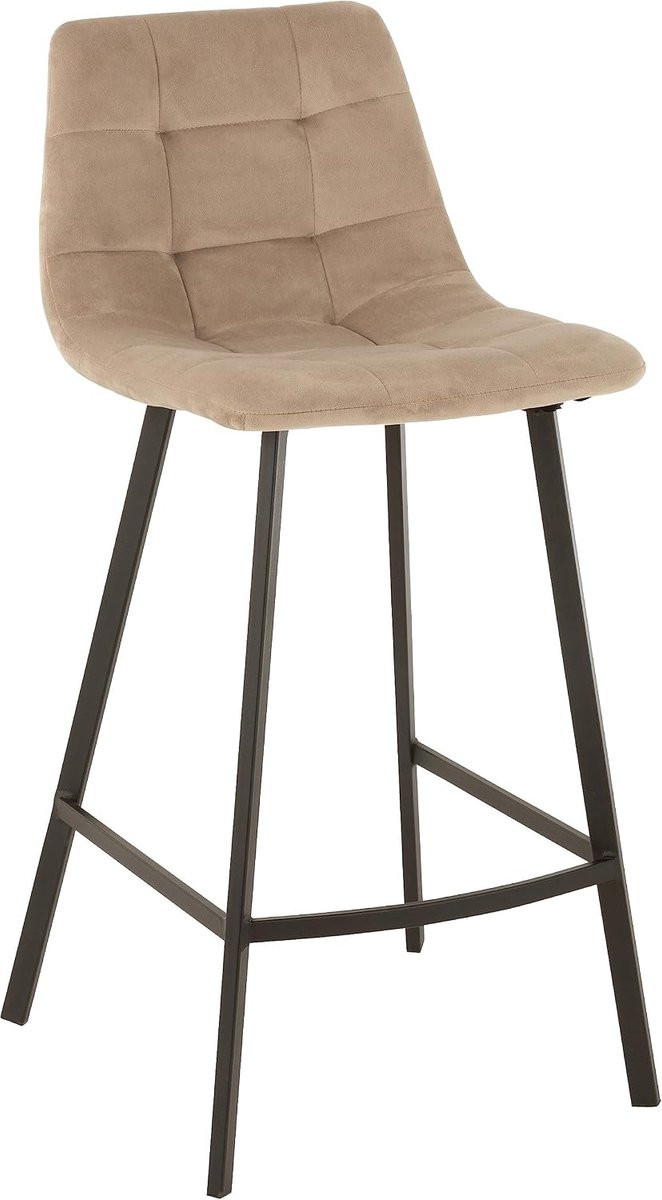 Set van 2 Barstoelen Olivier Textiel/Metaal Beige