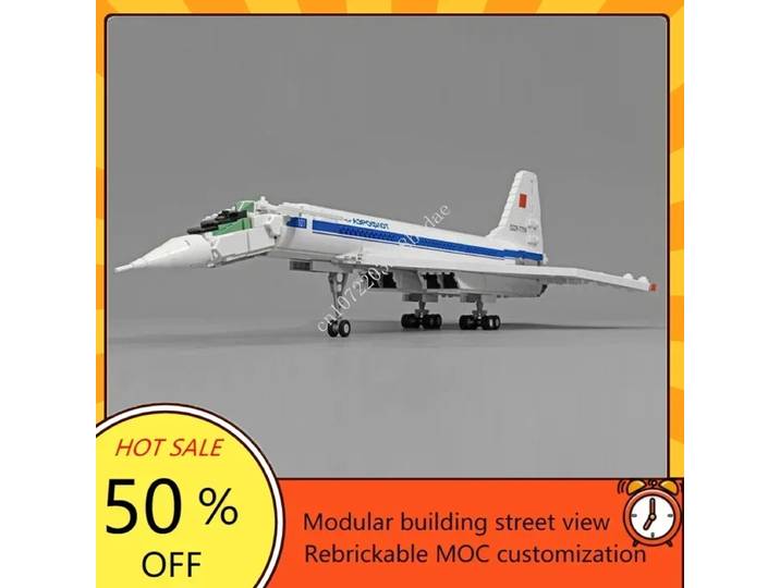 1846 pièces MOCS nouvelle Concorde avion Tupolev Tu-144D technologie d'avion supersonique Puzzles personnalisés assemblage jouets cadeau de noël