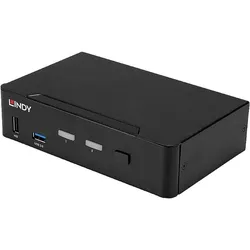 Lindy 2 Port DisplayPort 1.4 USB 3.0 KWM switch, KVM Switch, Schwarz