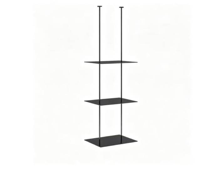 Deckenregal Schweberegale aus Eisen Weinregal Deckenaufbewahrungsregal Deckenregal für Bar, Schlafzimmer oder Küche – Pflanzenständer(Schwarz,3-Tier/40x25x120cm)