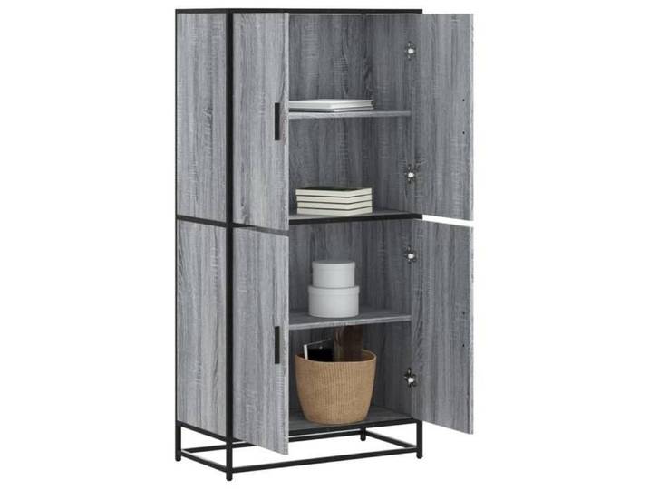 Gris Armoire haut/Vitrine haut - armoire console meuble de rangement Sonoma gris 68 x 35 x 139cm - Bois d'ingénierie 1160307