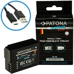 Patona Platinum USB-C Panasonic BLC12 (Kamera Akku), Kamera Stromversorgung, Schwarz