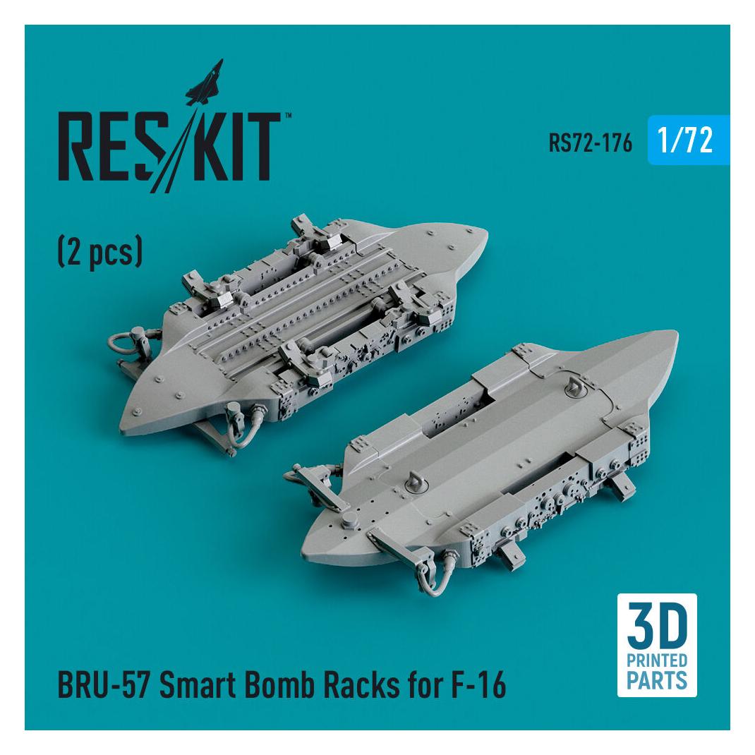 ResKit BRU-57 Smart Bomb Racks for F-16 (2 pcs) (3D Printed) (RS72-0176)