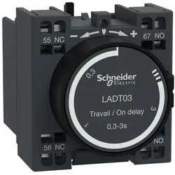 Schneider Electric LADT03 Zeitblock, anzugsverzögert, 1S+1Ö, 0,10-3,00s, Federzuganschluss