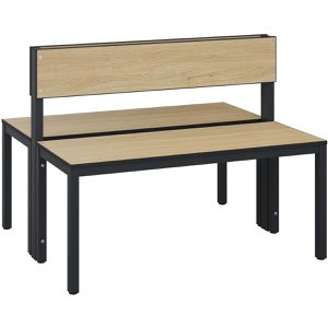 CP-Möbel Umkleidebank 8060-400, Sitzfläche Holz, 100 cm, eiche / anthrazit, doppelt