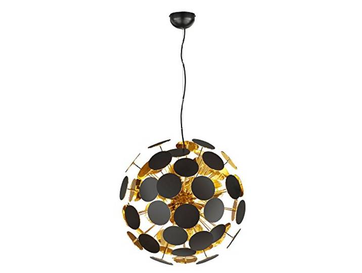 Trio leuchten Discalgo Hanglamp, 40 Watt, Zwartmat/Goudkleurig