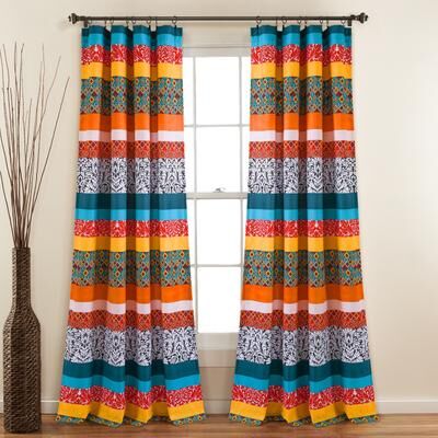 Lush Decor Boho Stripe Window Curtain Panel Pair