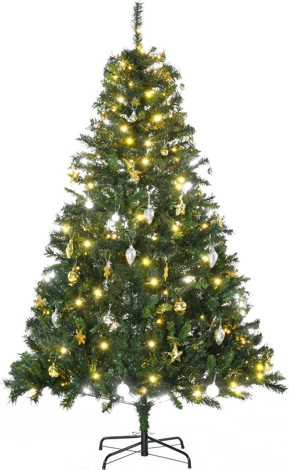 Fortuna Lai Kunstkerstboom met LED-verlichting en decoratie, 180 cm