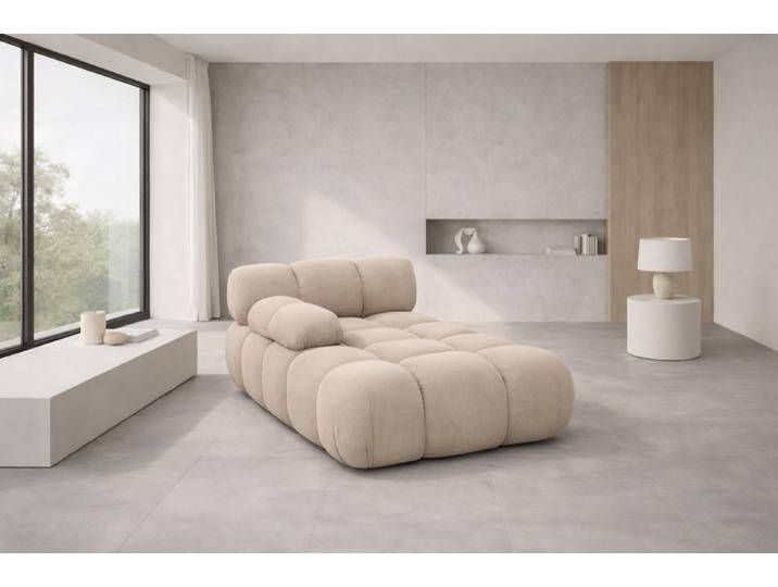 Kaiser Möbel Chaiselongue modular für Wohnzimmer, Veloursstoff Salvador, Selia, Chaiselongue, Veloursstoff Salvador,Teil eines Modulsystems,moderne, elegante Optik
