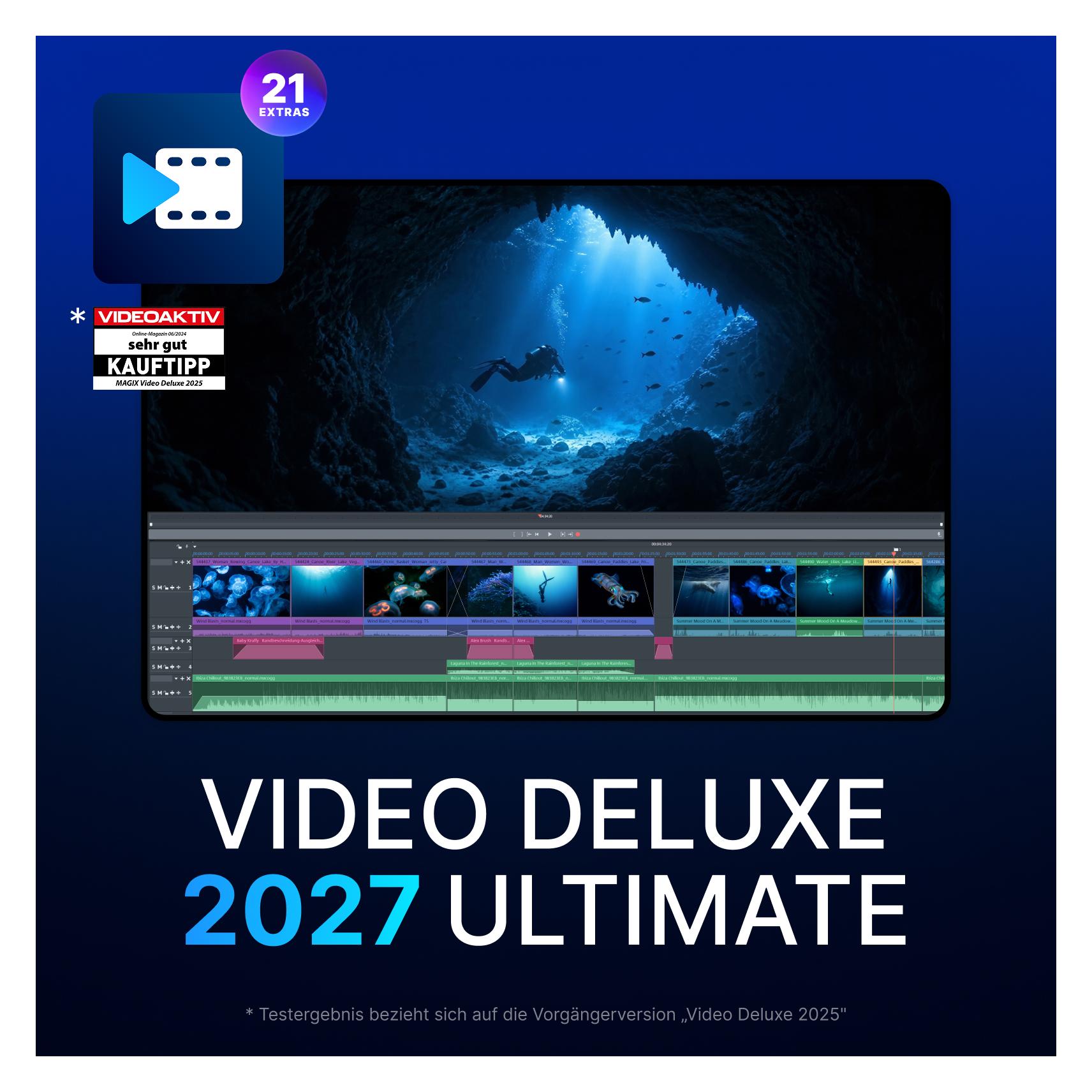 Magix Video deluxe 2027 Ultimate Download Code (1 User, 1 Geräte/User, unbegrenzt) (639191551802)