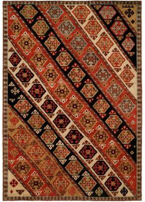 KALATY Traditional Multi-Colored Hand-Knotted Wool Area Rug