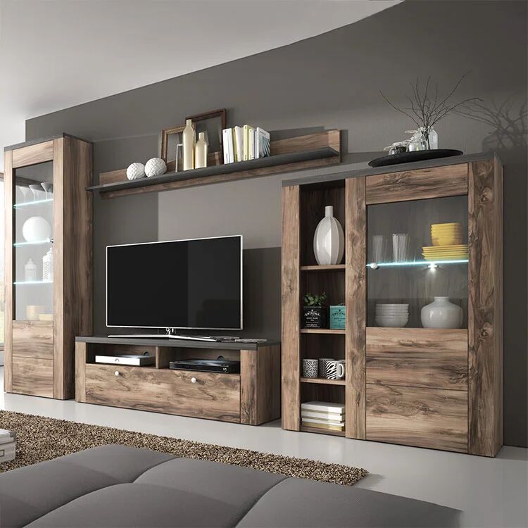 garneroarredamenti Parete attrezzata 325x206h cm noce rovere grigio Paloma 2