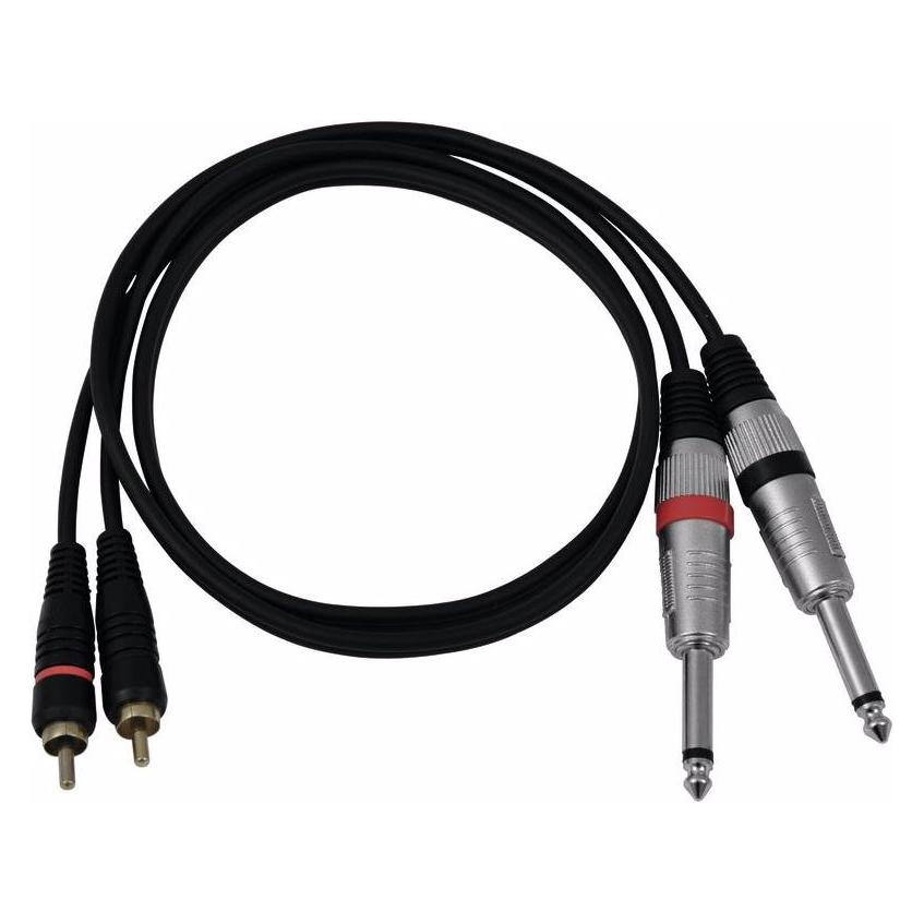 Omnitronic Adapterkabel 2xKlinke/2xCinch 1m sw (1 m, Cinch Kabel) (30225212)