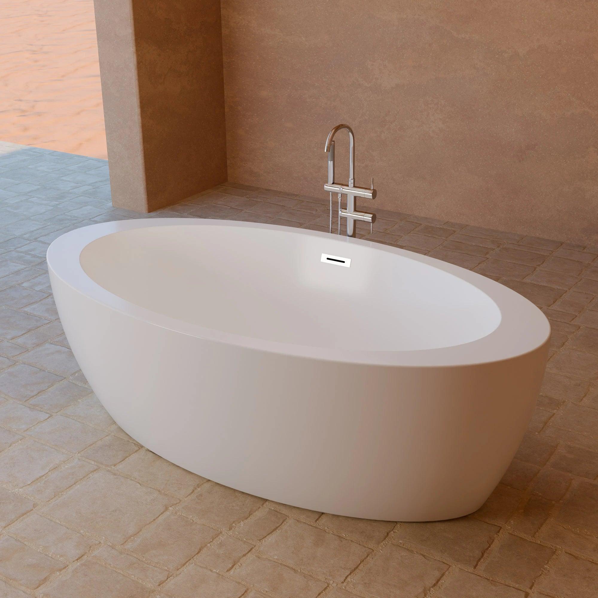 Freistehende Badewanne Pearl 180 weiß 180 x95 x58 cm